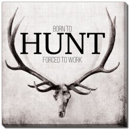 Born To Hunt Deer Boar Fish Metal Wall Art, Great Monogram For Hunter's  Corner