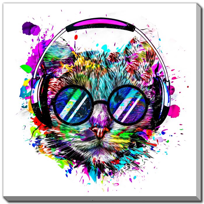 Groovy Cat with Headphones