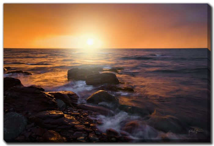 Rocks Ocean Sundown Wind