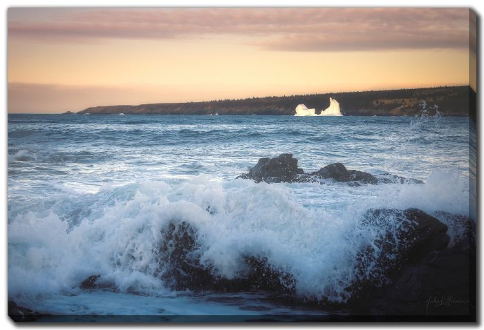 Land Iceberg Lively Waves Rolling