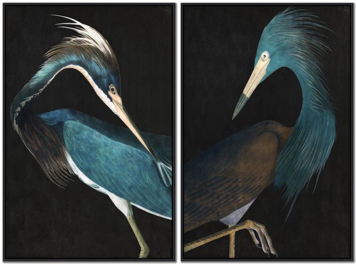 Majestic Blue Heron Set of 2